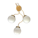 Three-light cascade suspension, vintage globes in white opaline