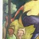 Chevauchée forestière, huile sur panneau de bois signée