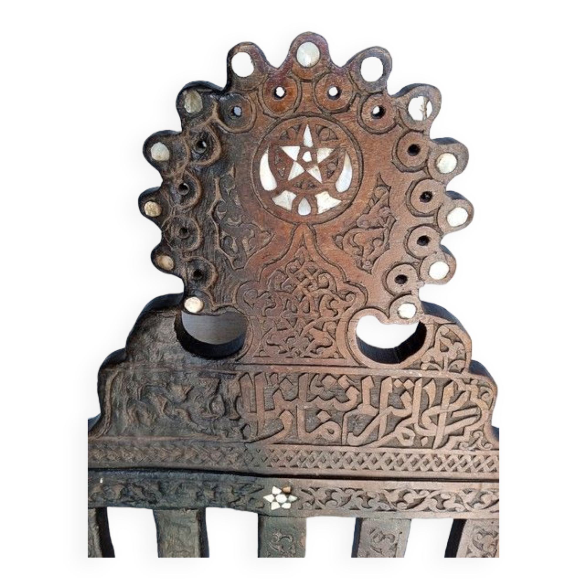 Syrian Chair early XXem carved / mother-of-pearl / foldable