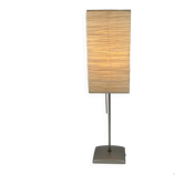 Lampe de table vintage en papier de riz froissé, base en métal mat