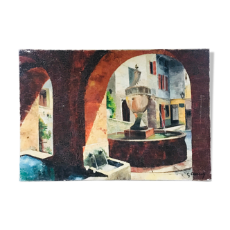 Painting Provencal village