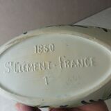 Old empty pocket / cut, decoration flowers and knots, ceramic St Clement 1850