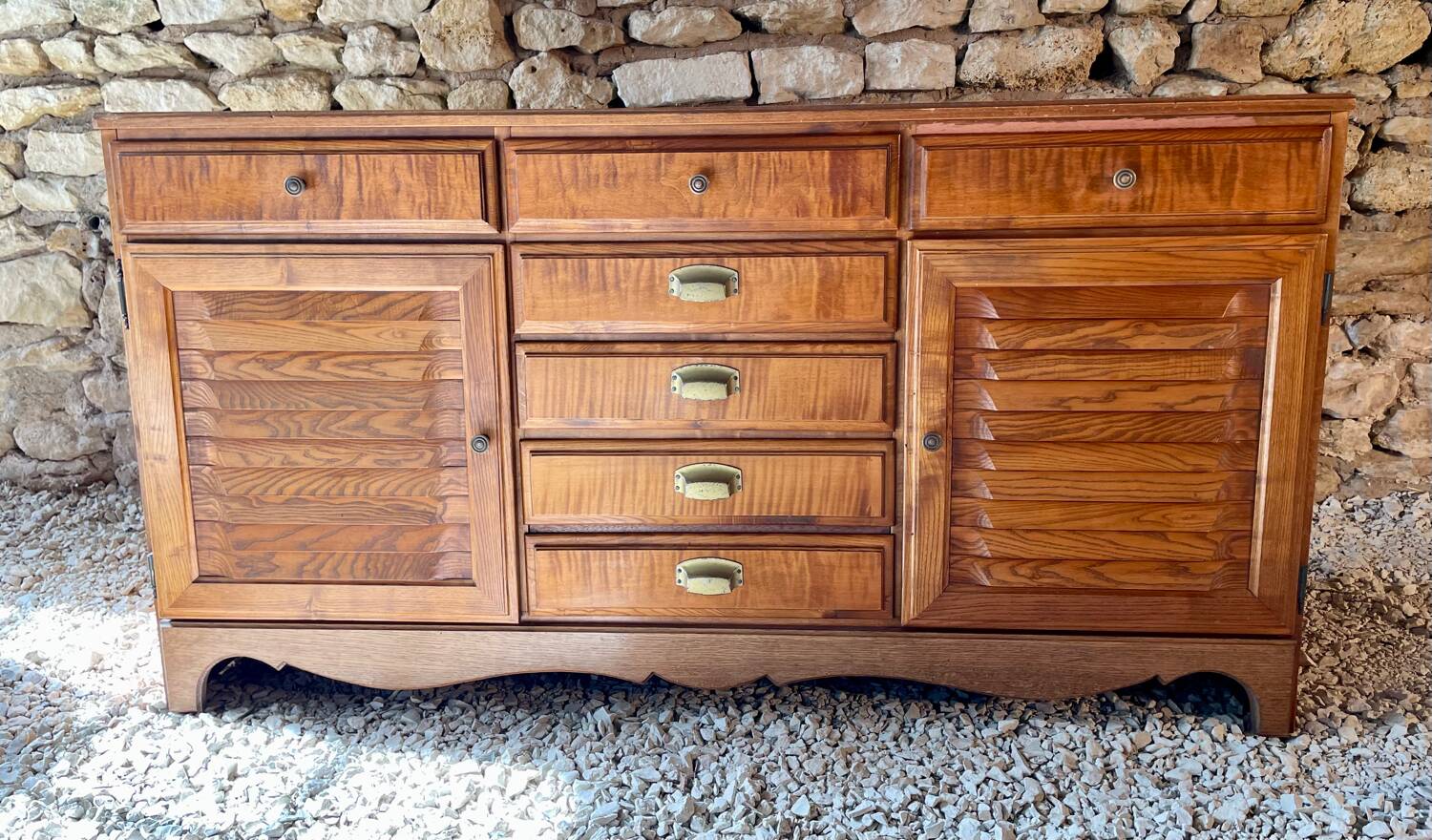 Low sideboard and jam cupboard set - solid wood