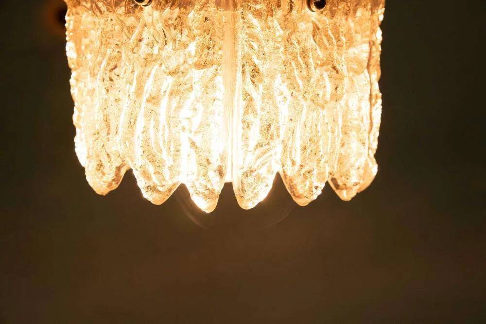 Orrefors Vintage Glass Suspension, Space Age lamp by Fagerlund