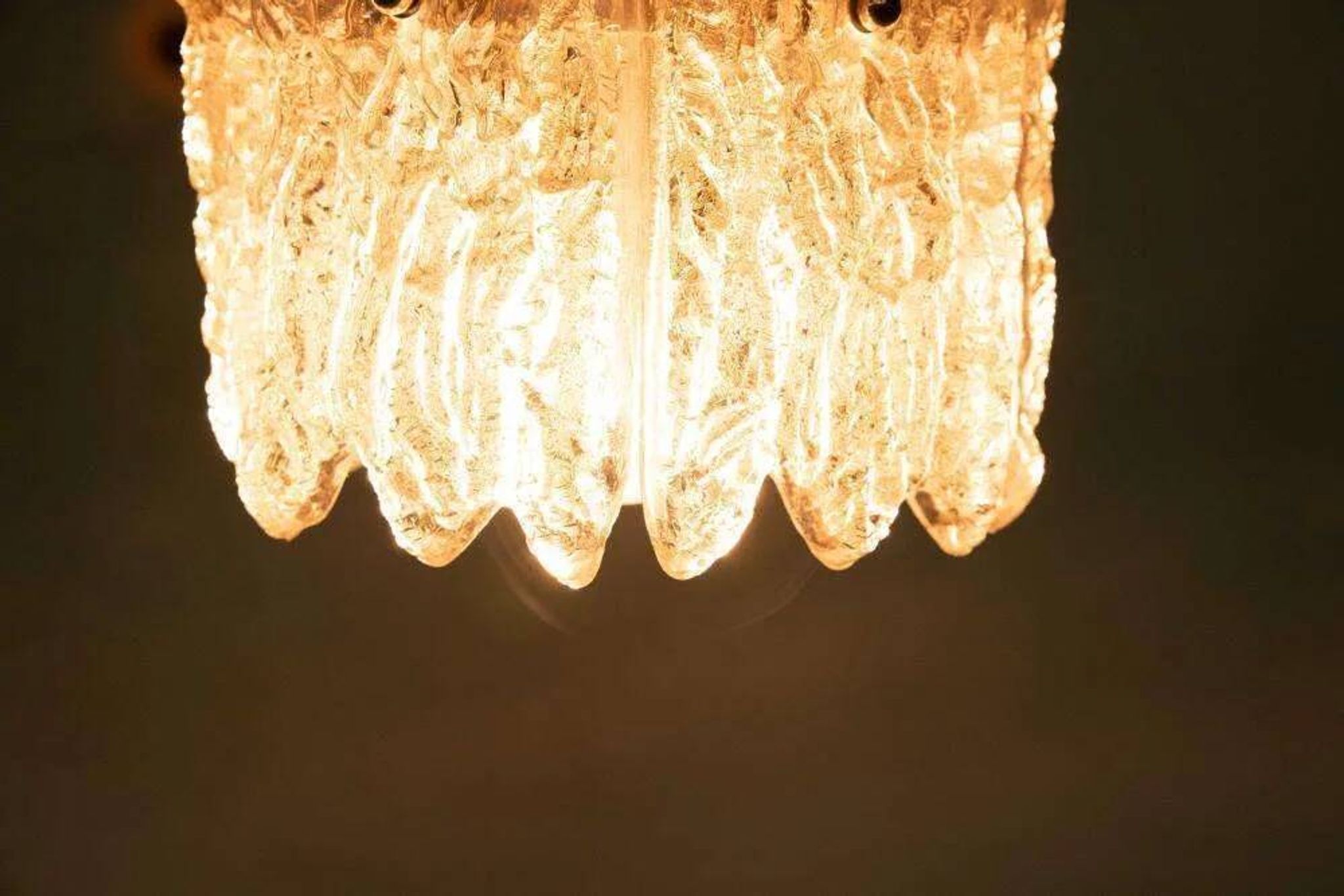 Orrefors Vintage Glass Suspension, Space Age lamp by Fagerlund