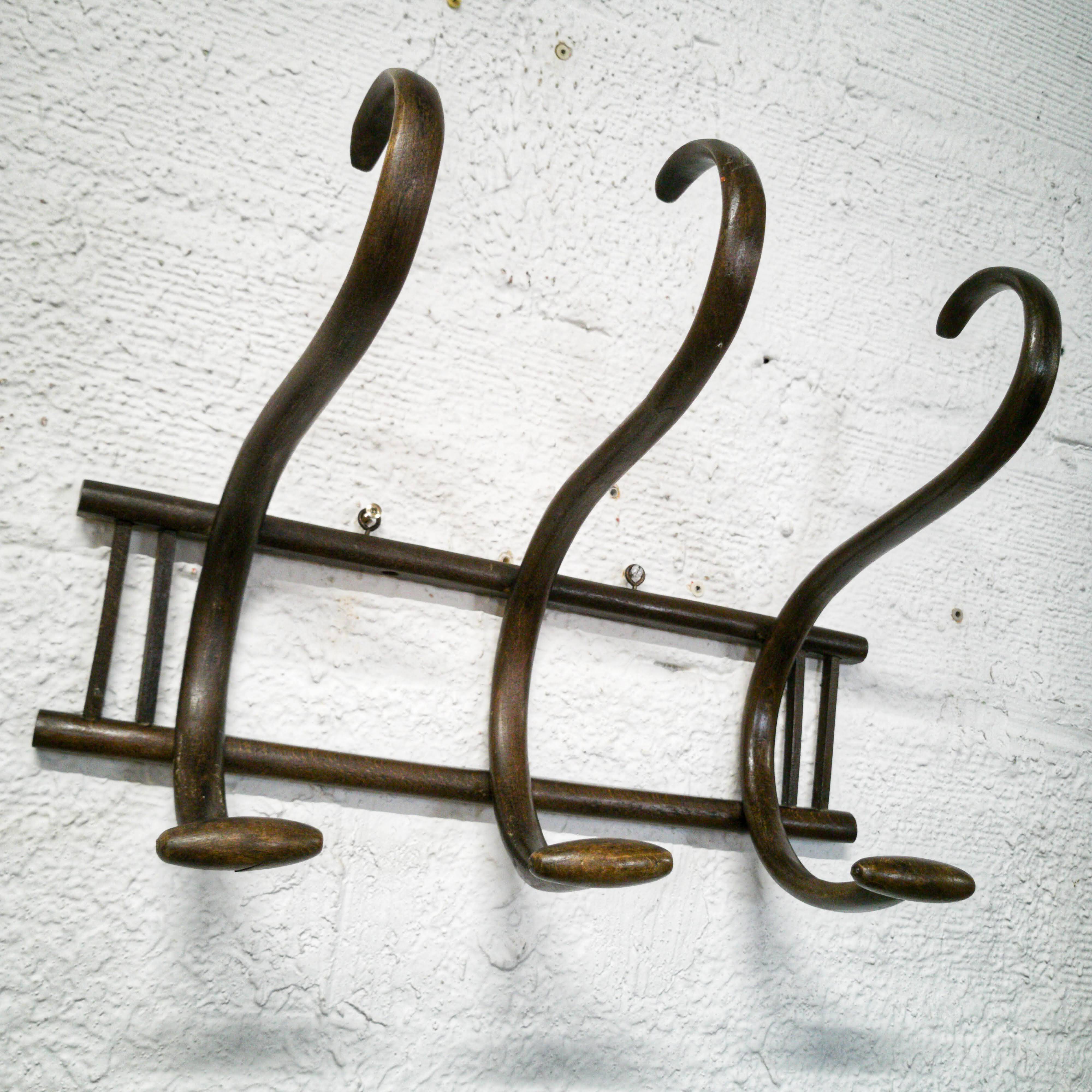 Bentwood wall-mounted coat rack