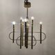 1970’s Architectural Brass Chrome Chandelier
