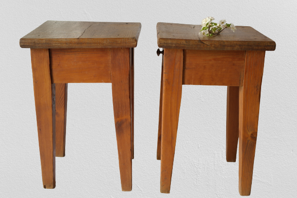 Paire de chevets campagnard  vintage chêne et sapin