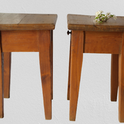 Pair of vintage country bedside tables oak and fir