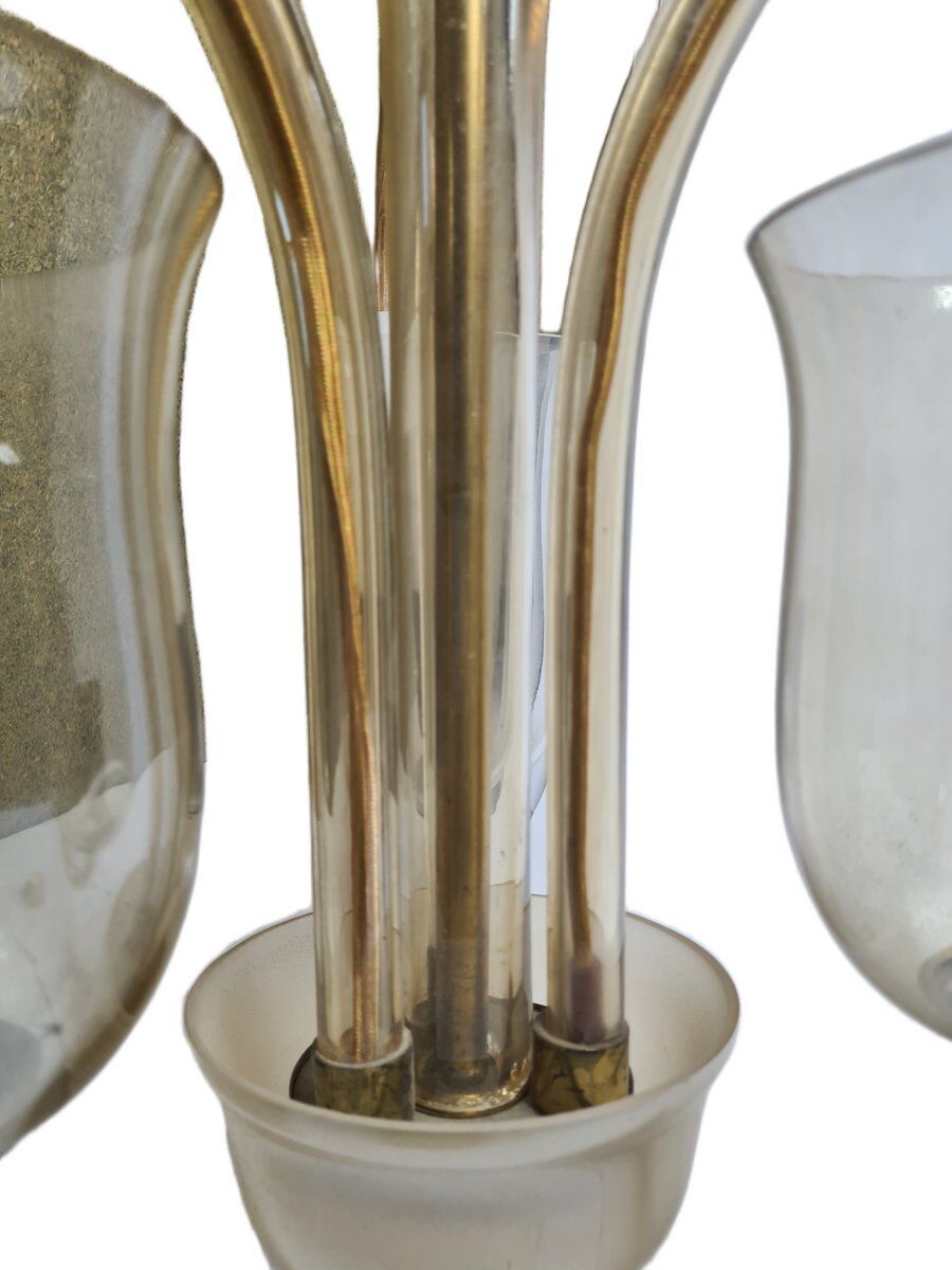 Art Deco glass style chandelier, former Czechoslovakia, 1930s