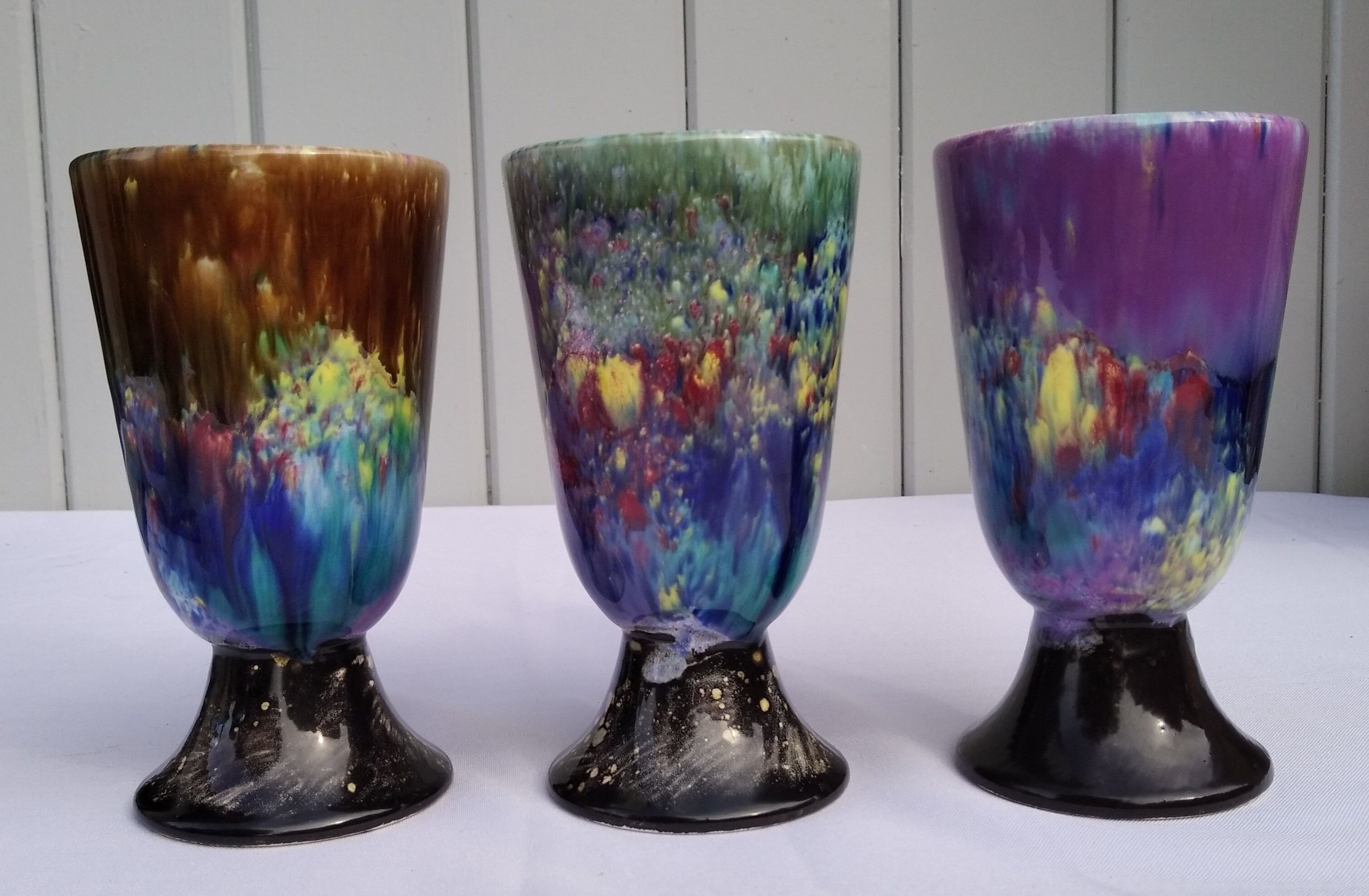 Set of three Morvan ceramic mazagrans