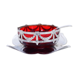 Silver metal sugar and red glass