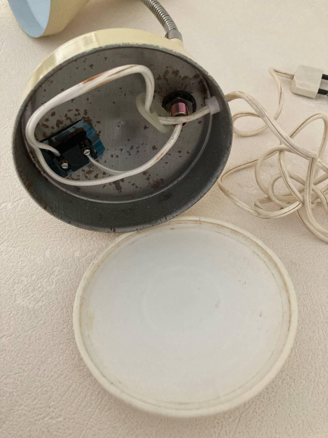 60s cream and chrome desk or bedside lamp