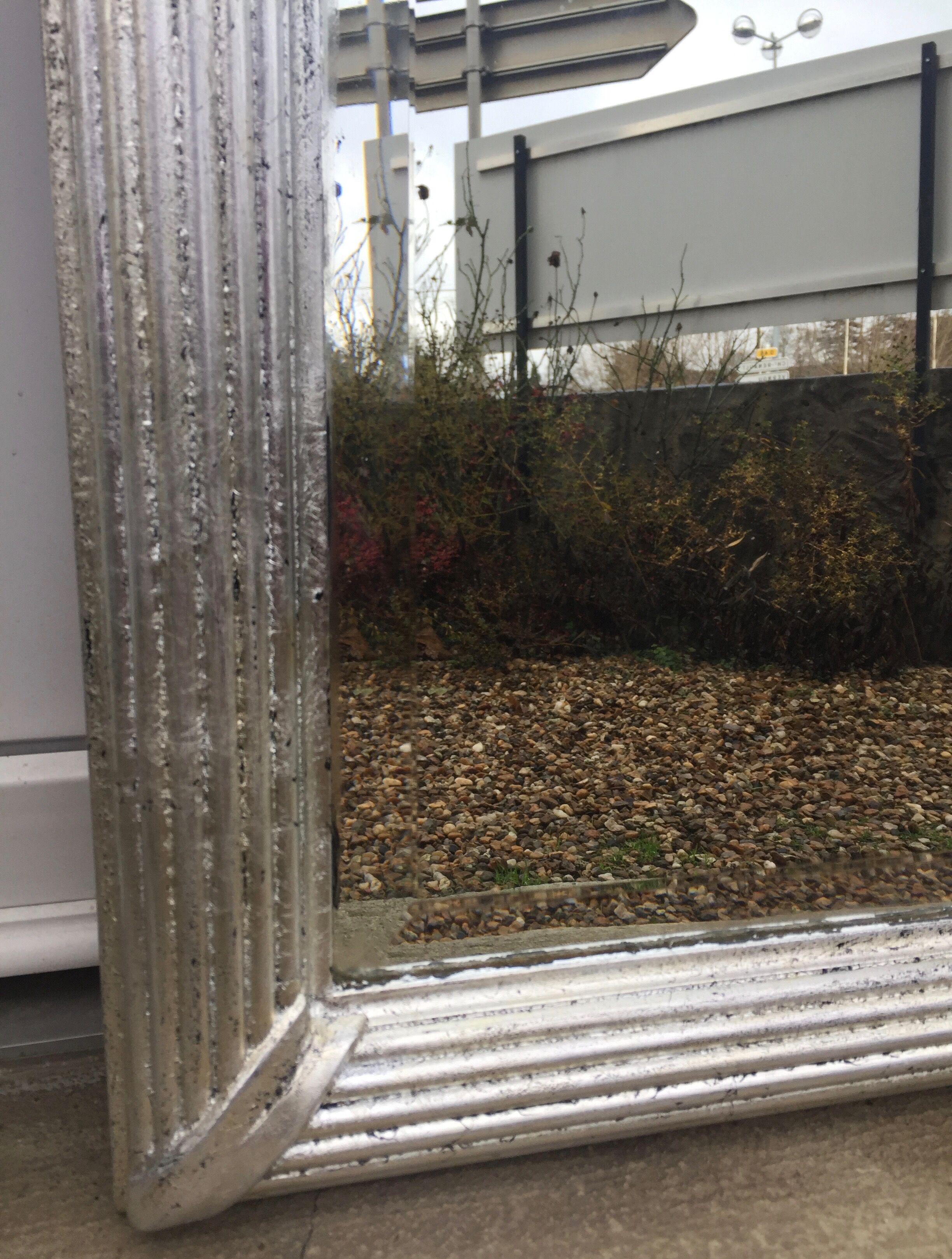 Beveled mirror silver 85 x 60 cm