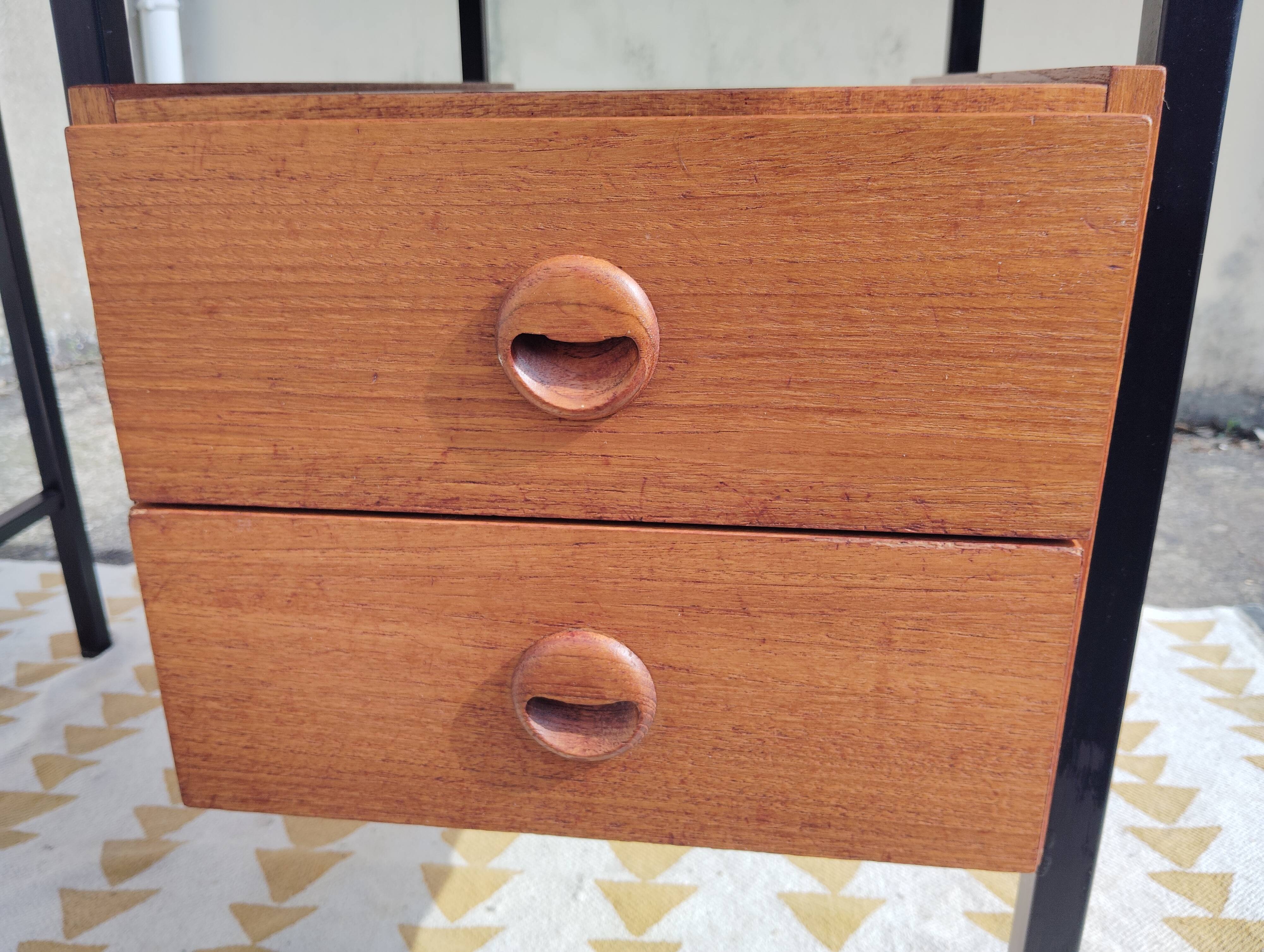 Vintage teak and metal desk
