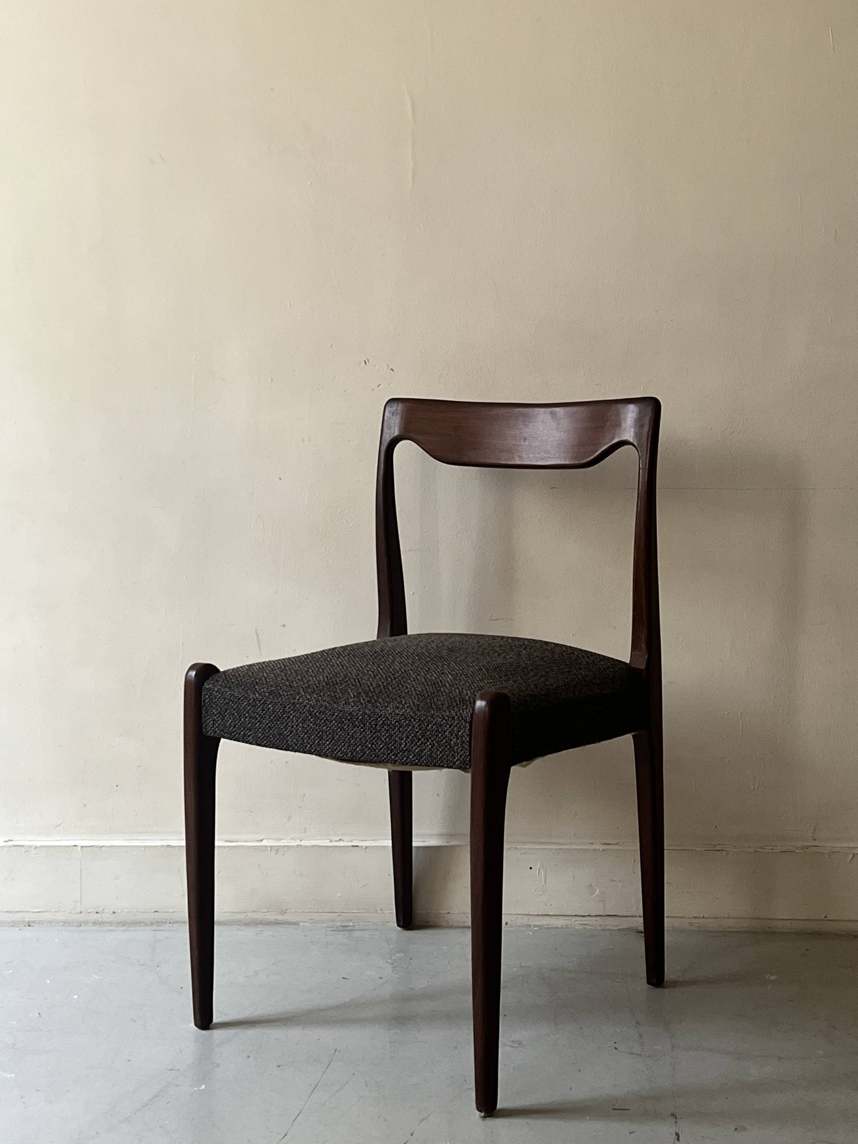 Set of 4 Scandinavian teak chairs by Niels Otto Moller, Denmark 1950.