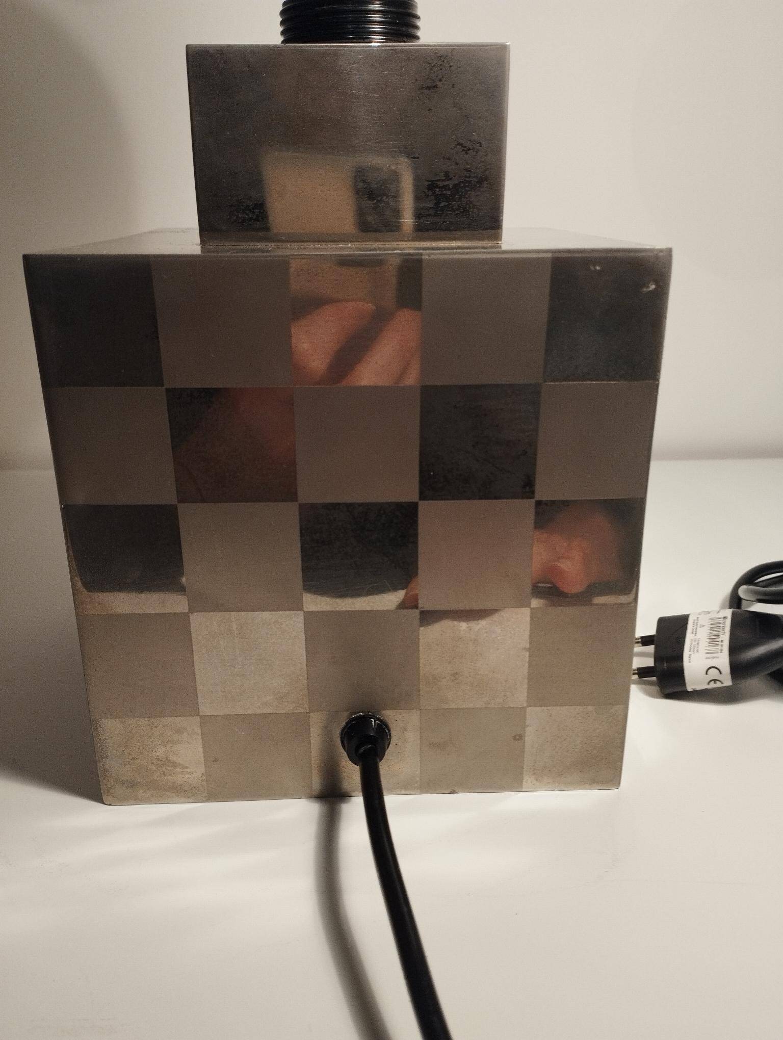 Cube lamp - checkered - Françoise Sée - Space Age Design - Vintage era - 60s / 70s