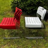 Set of 9 stacking chairs, Omstak model by Rodney Kinsman for Bieffeplast, 1960