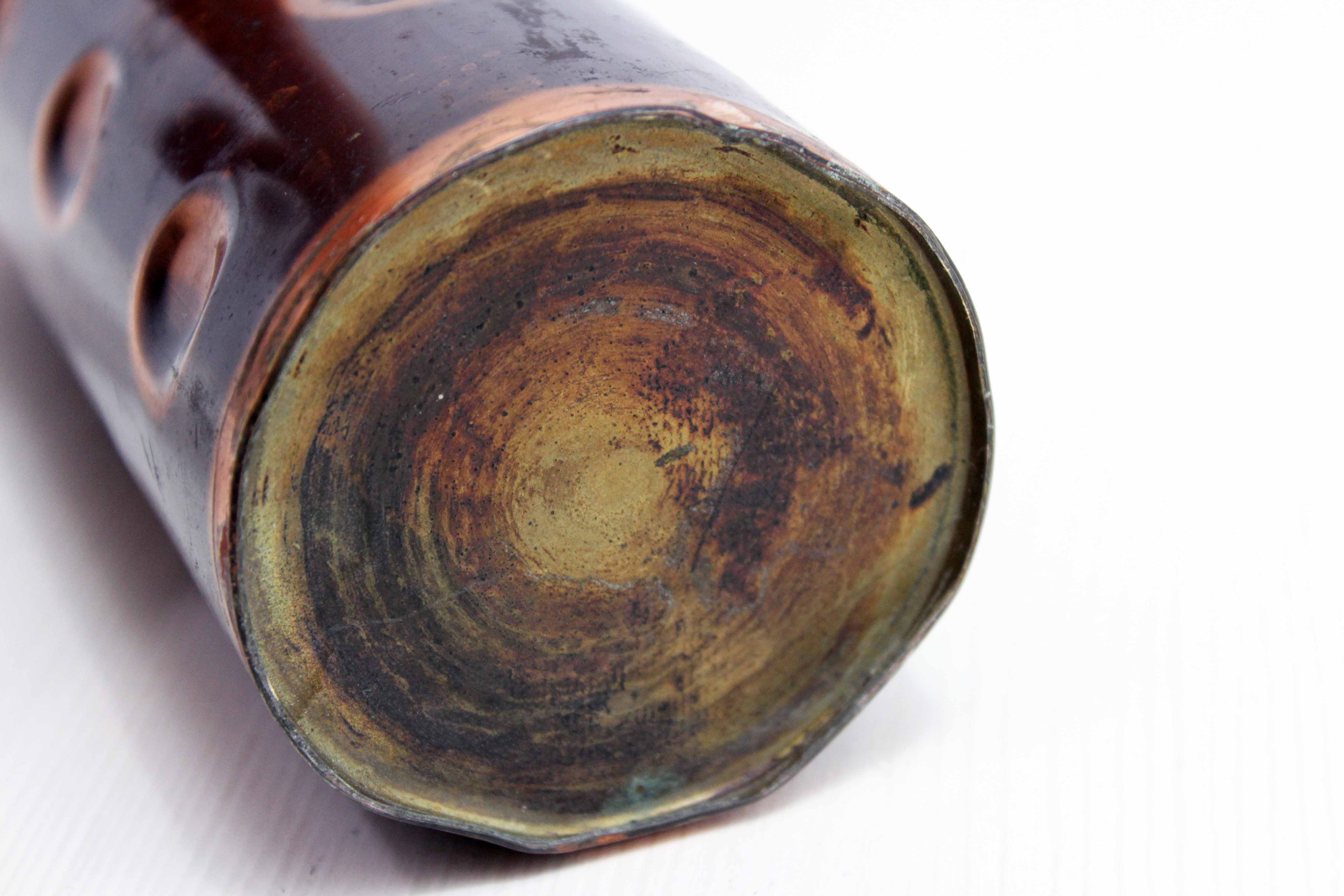 Brutalist copper vase