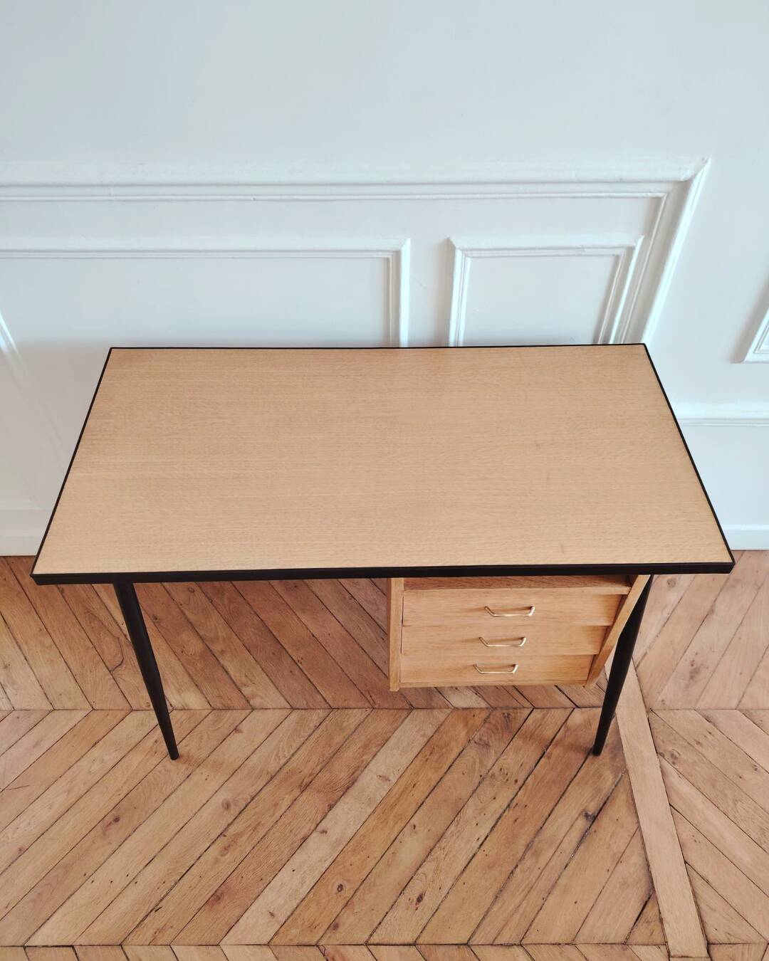 Renovated vintage desk, Scandinavian style, 1950s-60s.