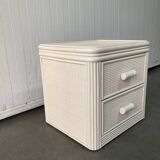 Vintage Rattan, Bamboo Night Stand Off-White, 70/80s