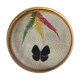 Vintage bamboo tray decorated with ferns and butterflies