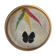 Vintage bamboo tray decorated with ferns and butterflies