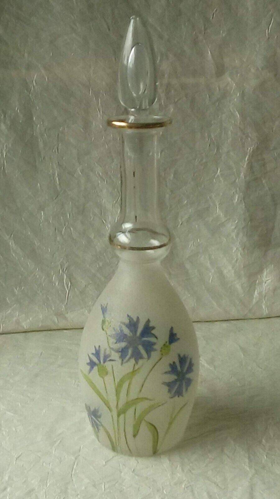 Lightly enameled granite glass carafe late 19th century