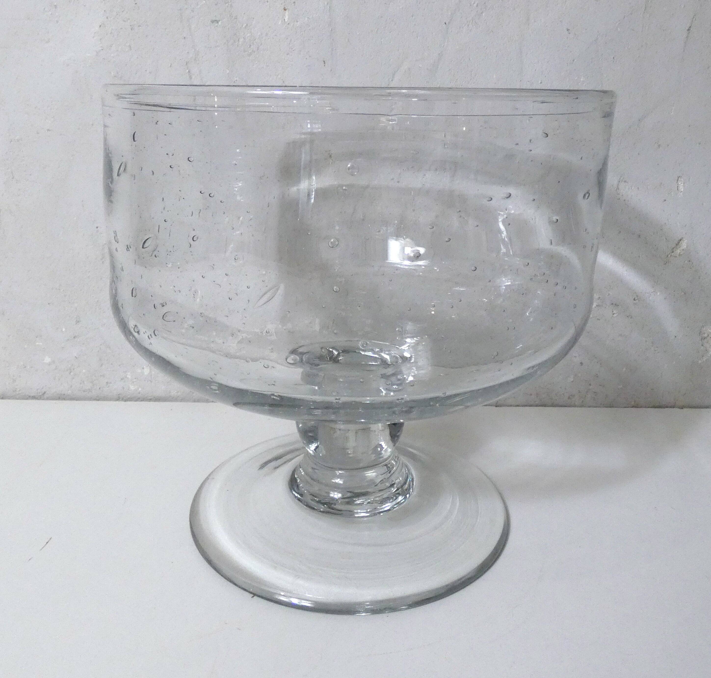 Large bubble glass bowl vintage
