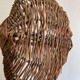 Set of two wooden baskets