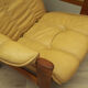 Yellow leather armchair, Danish design, 1960s, production: Denmark