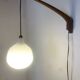Scandinavian teak and opaline wall lamp by Luxus