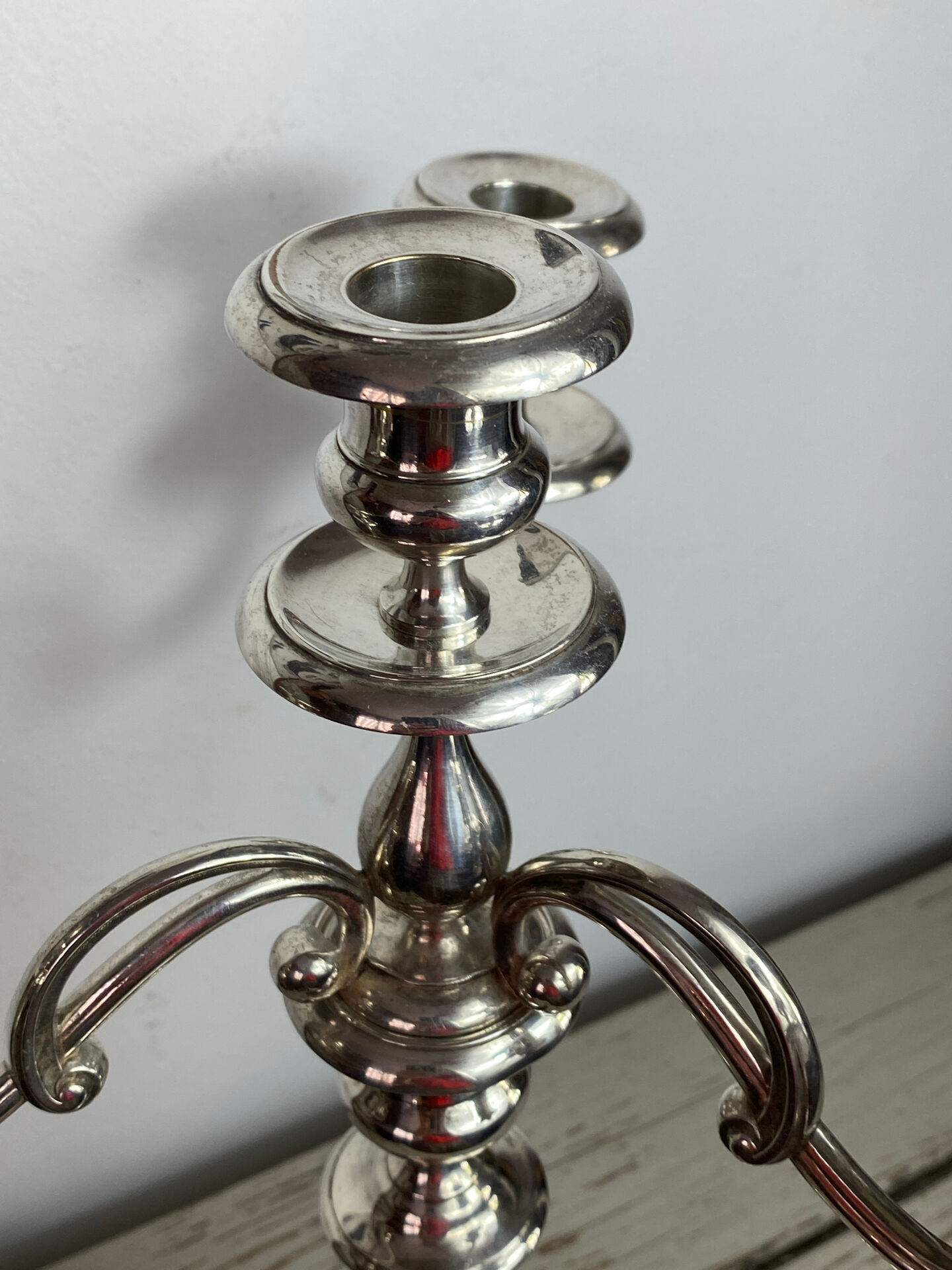 Silver-plated metal chandelier with 4 lights, Christofle