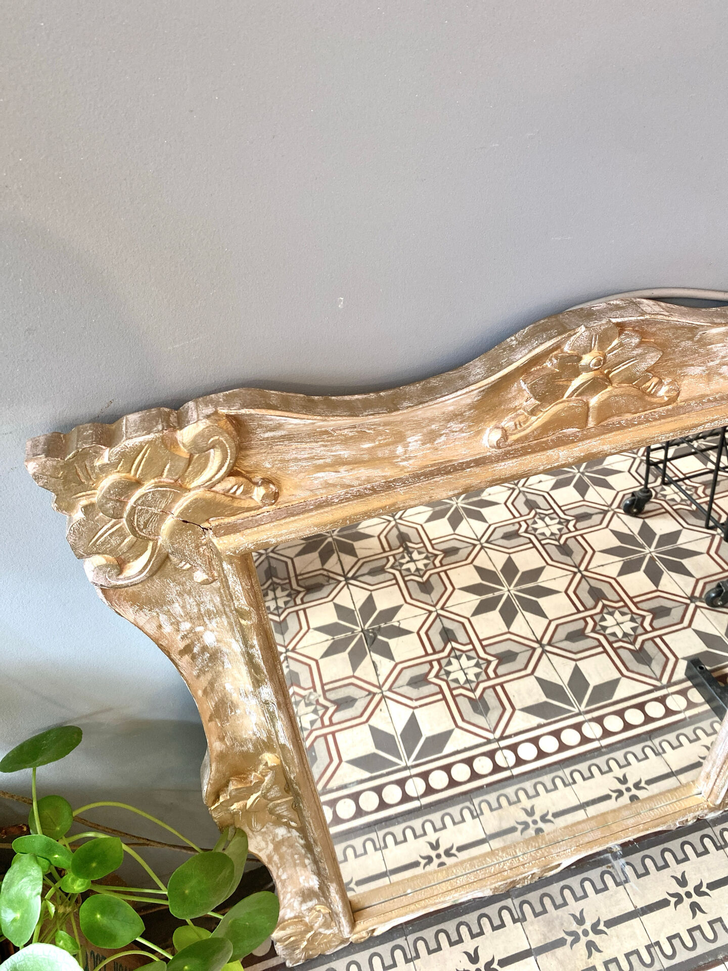 Large gilded wooden mirror