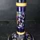 Antique candlestick Faïence from Gien - Renaissance Decor Blue Background - Painted