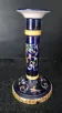 Antique candlestick Faïence from Gien - Renaissance Decor Blue Background - Painted