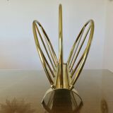Golden brass magazine rack, Italy, 1950