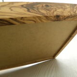Rectangular top in natural olive wood with tile decoration
