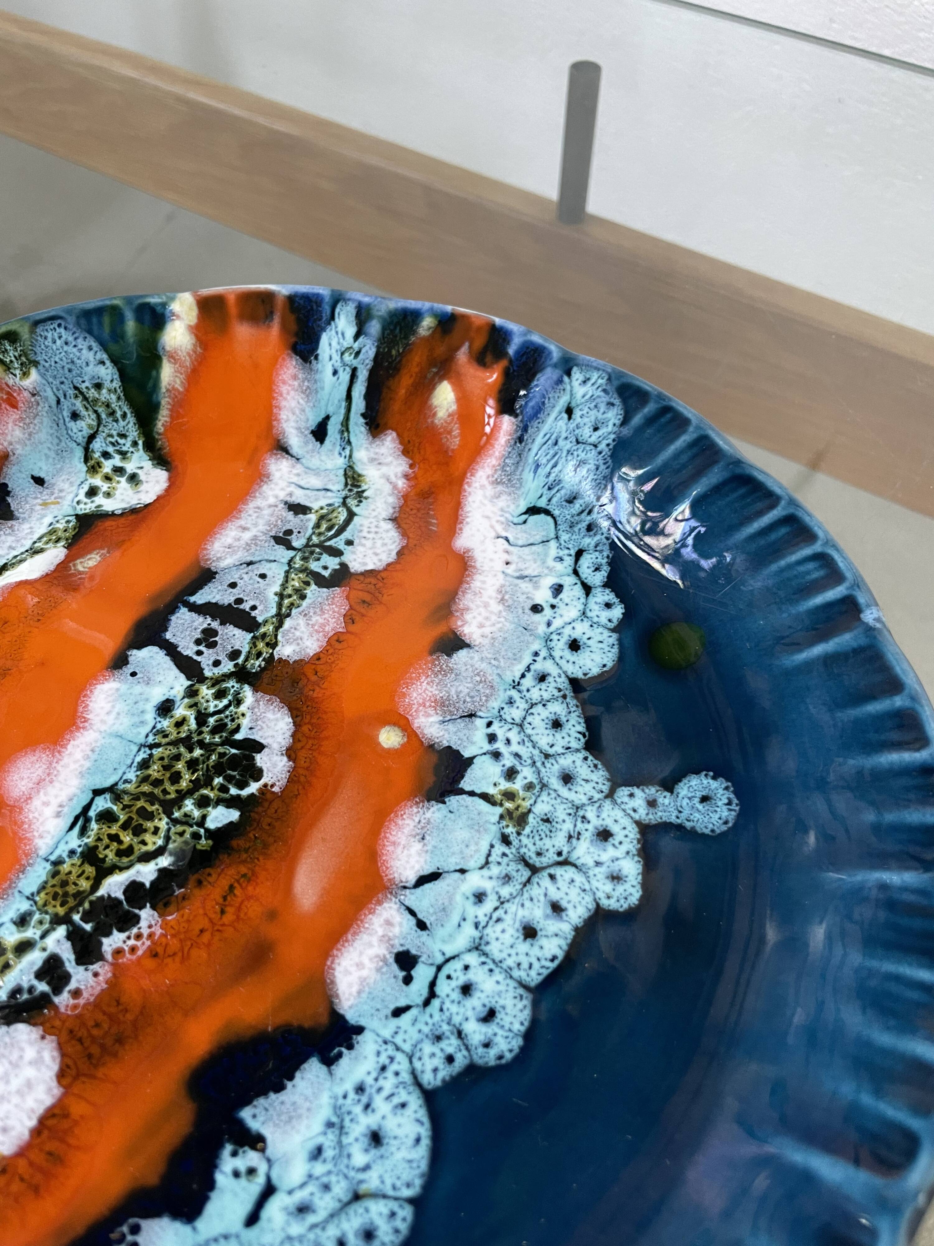 Vallauris ceramic blue plate
