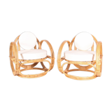 Pair of rattan armchairs