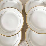 White and gold dessert plate
