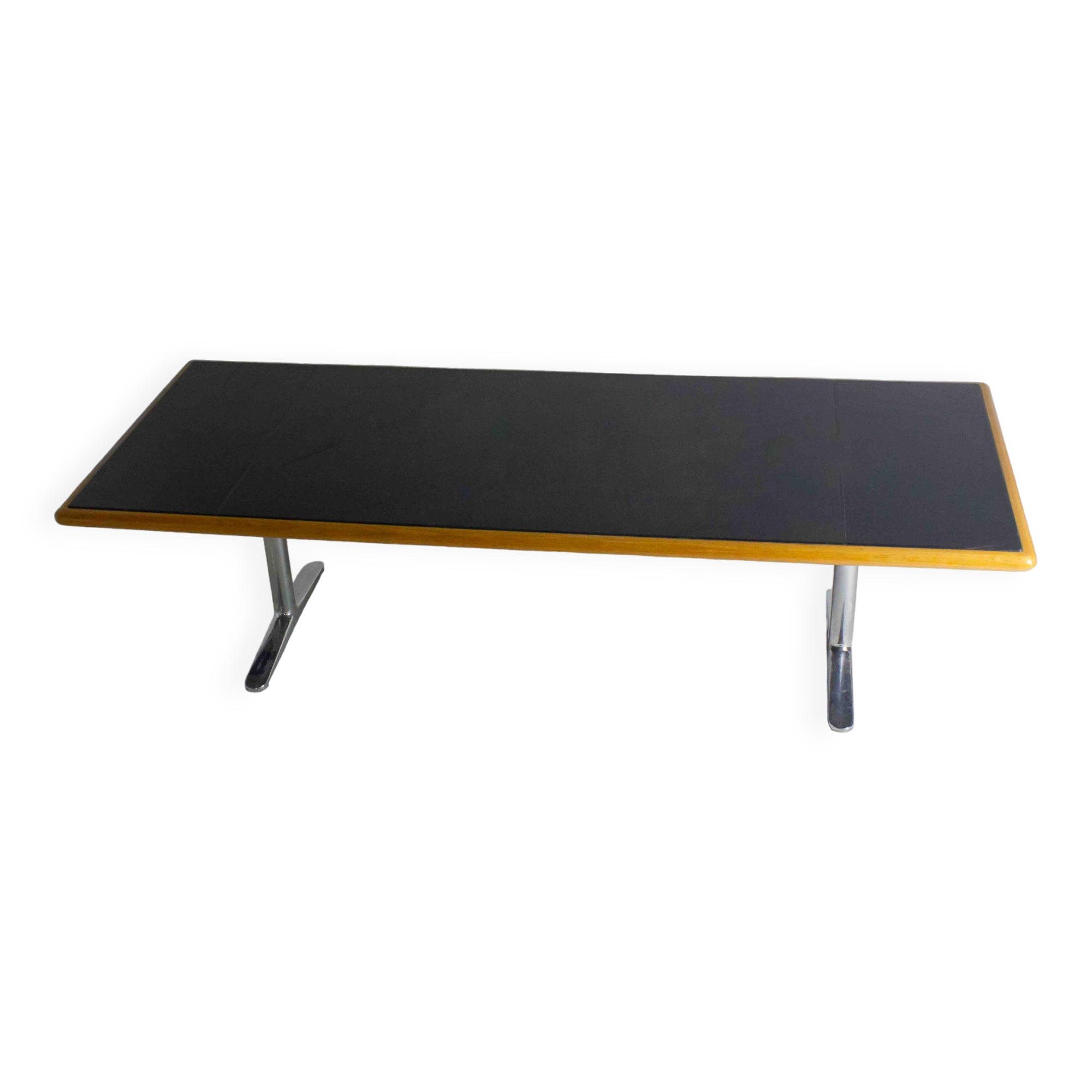 Warren Platner Large Leather Desk by Knoll International, 1973