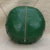 Pouf marocain en cuir vert