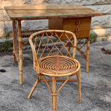 Rattan desk and chair 1960