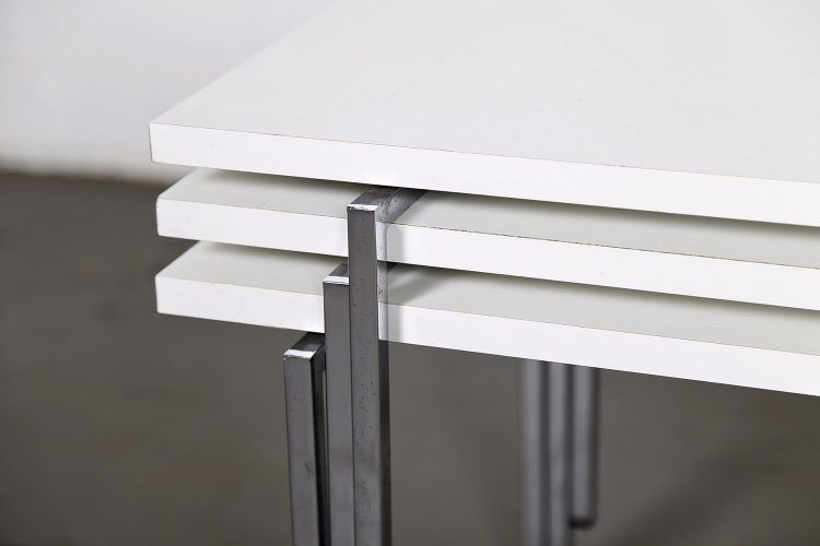 Modernist stackable tables by Trix & Robert Haussmann
