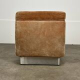 70s suede trunk pouf