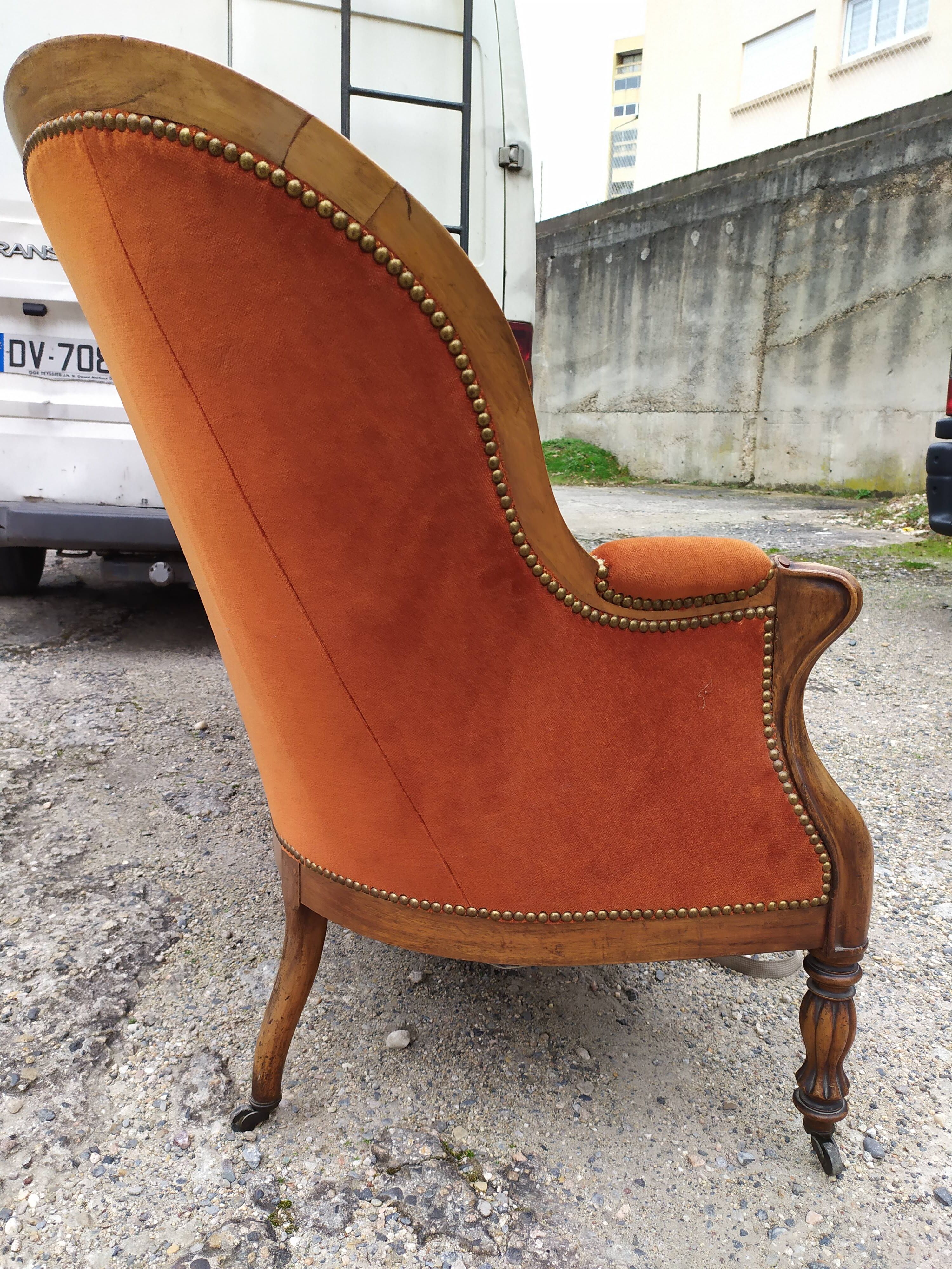 Louis Philippe style velvet bench