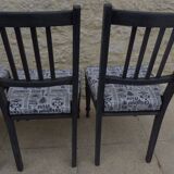 4 Chaises de style Louis XVI de couleur noir effet vieillies , Totalement relookée