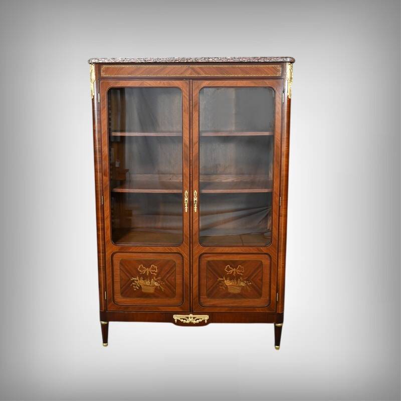 Rosewood and Mahogany Bookcase, Louis XVI Style – Early 20th Century