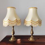 Paire de lampes classique en laiton de 1950